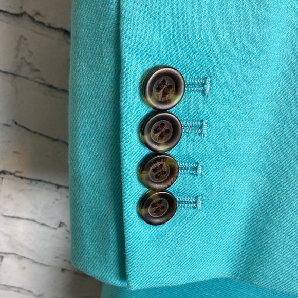 Ann Taylor Relaxed Double Breasted Long Blazer Sz 14 Linen Blend Plus Vacation - Picture 14 of 16